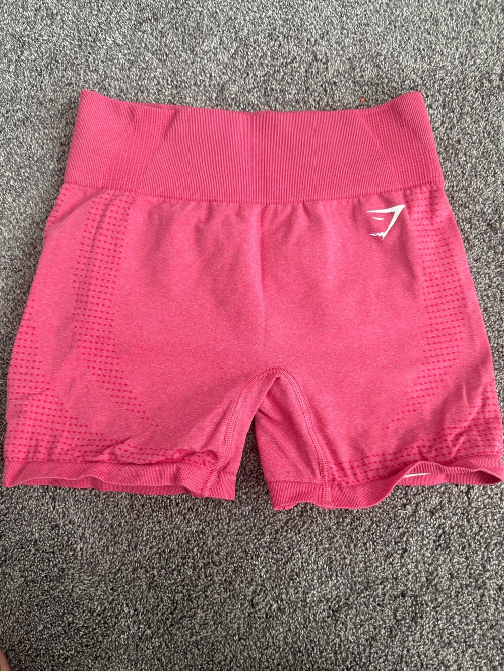 Used Pink Gymshark Seamless High-Waist Shorts Size Medium